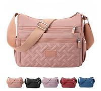 Générique Crossbody Bag Nylon Shoulder Messenger Bag Classic Luxury Large Capacity Crossbody Popularate Bag (Pink)