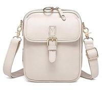 Générique Crossbody Leather Bag for Women, Vintage Anti Theft Shoulder Bags Built In Wallet, Large Capacity (White)