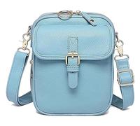 Générique Crossbody Leather Bag for Women, Vintage Anti Theft Shoulder Bags Built In Wallet, Large Capacity (Sky Blue)