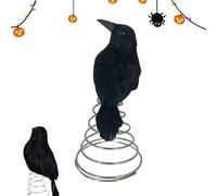 Générique Crow Figurine - Spooky Halloween Tree Ornament, Realistic Artificial Bird Model | Outdoor Lawn Porch Yard Pool Indoor Patio Decoration, Hunting Prop, Gothic Decor