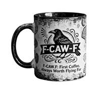 Générique Crow Mug - 11 Oz Ceramic Gothic Crow Mug, 4.72x3.15x3.15 Inches Ceramic Mugs, Breakfast Cup, For Men Women Family Friends Bird Lover Coffee Tea Beverage Water Juice Milk Kitchen Halloween