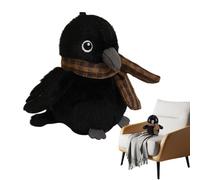 Générique Crow Plush - Plush 12.7x10x12.7cm 117g | Realistic Cute Animal Figurine Stuffed Crow Toy with Scarf Halloween Decoration Soft Plùsh Doll Gift | for Home Room Kids Party and Seasonal