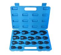 Générique Crows Foot Wrench Set, Nut Wrench, 19 Piece Spanner Set | Crowfoot Wrench Tool, Brake Line Wrench, Steel Nut Spanner for Automotive Truck Vehicle AC Line Oxygen Sensor Plumbing