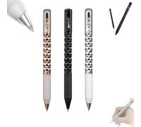 Générique Crunchy Sensory Pen, 3 PCS Shape-Shifting Metal & Fidget Tool Geometric Crinkle Design Fidget Pen with 0.5mm Gel Ink, Office/School Supplies (MIX)