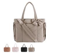 Générique Crush Bow Tote Bag, bag smart crush bow tote, Stylish Handbag for Work, Travel, Beach, Shopping (Camel)