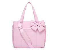 Générique Crush Bow Tote Bag for Women, Fluffy & Lightweight Crush Bow Tote Bag, with Multiple Compartments (Pink)