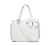 Générique Crush Bow Tote Bag for Women, Lightweight Puffy Quilted Shoulder Bag,for Daily Commuting, Work, Shopping&Travel (White)