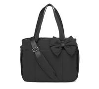 Générique Crush Bow Tote Bag for Women, Lightweight Puffy Quilted Shoulder Bag,for Daily Commuting, Work, Shopping&Travel (Black)