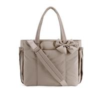Générique Crush Bow Tote Bag for Women, Lightweight Puffy Quilted Shoulder Bag for Women's Daily Commuting, Shopping, Travel (Gamel)
