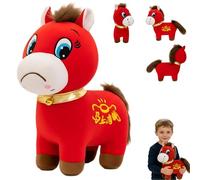 Générique Crying Horse, Year of The Horse 2026 Plush, 7.87in Red Smiling Crying Horses Plushie Zodiac Mascot, Lunar New Year Toy for Home Office Car Tabletop Decor Gift (Sad Horse-25cm)