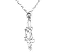Générique Crystal Cage Necklace - 60cm Adjustable Necklace Holder | Stainless Steel Bamɓoo Woven Mesh Pendant Crystal Cage | Gold Silver Black Bronze Jewelry Holder Stone NecklaceAccessory