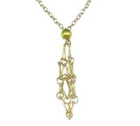 Générique Crystal Cage Necklace - 60cm Adjustable Necklace Holder | Stainless Steel Bamɓoo Woven Mesh Pendant Crystal Cage | Gold Silver Black Bronze Jewelry Holder Stone NecklaceAccessory