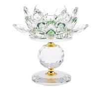 Générique Crystal Candle Holder Crystal Clear Candle Holder Creative Lotus Flower Shape Tea Light Holder Candelabra 11x12cmSalon Cuisine Mariage Table à Manger,Vert