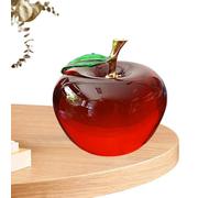 Générique Crystal Decorative Figurine | Crystal, Alloy Leaf, 6x6.3cm | Creative Ornament | Christmas Tabletop Car Decor for Home Office