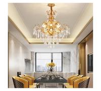 Générique Crystal Pendant Light, Attic Living Room, Luxurious Golden Circular Light