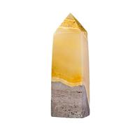 Générique Crystal Tower - Natural Hexagonal Citrine Stone Statue | Natural Reiki Stone Figurine Desk Decor, Home Decor for Wealth Success Abundance Divination