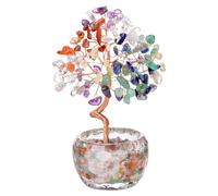 Générique Crystal Tree Ornament, Handmade Bonsai Decor, Compact Gem Tree Decoration, 3.54x2.36x4.72 inches Luck Symbol Design, Ideal for Home, Gift Men Women, Family, Mother and Father