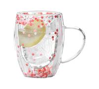 Générique Crystal Tumbler - Double Layer Cup, Heatproof Clear Glassware, 2.17x4.53x3.15 Inches Stylish Premium Liquid Holder, minimal Insulation Elegant Serving Cup | Kitchen Dining Setup