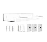 Générique Crystal Wall Shelf - Acrylic Rack for Record Storage | Clear Design with Sturdy Mounts, Floating Book Organizer, Apartment Bathroom Living Room Kitchen Bedroom Studio Shop Hotel