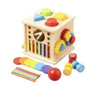 Générique Cube d'activités éducatives, Jouet d'apprentissage en Bois, Centre de Jeu de 6,69 x 6,1 x 5,91 Pouces avec Plusieurs activités, Constructeur de compétences, Jouet pour avec Une util