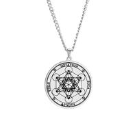 Générique Cube de Metatron Pendentif de Kabbale Collier Femmes Hommes Amulette Bijoux Mystiques Spirituels Cadeau