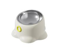 Générique Cuenco Gato - Antivuelco | Cuenco Acero Inoxidable | Elevado Inclinado Protección Cuello, Diseño Macaron Pulpo, Antideslizante Para Comida & Agua, 18x12,5x10cm