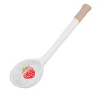 Générique Cuillère à Soupe Japonaise en Céramique, Petite Taille, Couleur Fraise, Cuillère à Dessert et Soupe Légère pour Porridge, Riz et Desserts, Ustensile Cuisine Traditionnel,