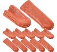 Générique Cuir Pu pour Couture et Diy, Outil de Feutrage Léger, Couvre Pouce et Index Simple et Élégant, Lot de 12 Set de Set de Pièces pour Aiguille et Couture Couleur Couleur Aléatoire