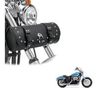 générique Cuir Sacoche Guidon Moto Compatible avec Harley Custom H-D1 2010-2011,Protection Solaire,avec Sac de Rangement à Verrouillage par Mot de Passe, Accessoires（Black）