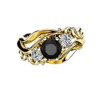 Générique Cuisinier Trucs Anneaux Zircon Ring Ladies Ring Bague en pour les femmes Accessoires Étagères Anneaux (Gold, 9)