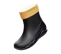 Générique Cuissardes pour Mollet Large Short Rain Boots for Womens Ankle Rainboot Garden Boot Ladies Rubber Outside Work with Comfort Chaussures Talon Soirée (Black, 42)