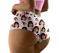 Générique Culotte Confortable, Douce et sans Coutures, imprimée de cœurs et bordée de Dentelle, idéale pour la Saint-Valentin. (White, M)