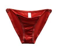 Générique Culotte enCoton Femme sous-vêtements Sexy ajourés à nœud français pour Femmes avec en Satin sans Couture Taille Basse et Un Pur désir d'amour Pantalon Triangle boutonné(RD1,L)