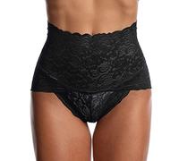Générique Culotte Femme Coton Taille Haute Dentelle Cycliste Gainante Ventre Plat Ceinture Amincissante Culottes Panty Gainant Corset Legging Gaine Rembourrée Fesse String Patch Amincissant Le Noir,L