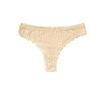 Générique Culotte Femme en Dentelle Taille Basse Confortable Respirante Effet Push-Up sans Coutures Modèle String (Yellow, M)