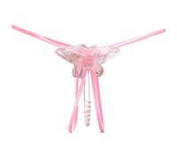 Générique Culotte Femme Sexy Chic Ouverte avec Perles String Boxer Grande Taille Dentelle Tanga sans Couture Taille Basse Slip Fendu sous Vetement Shorty Dentelle Tenue Libertine