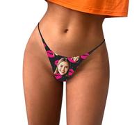 Générique Culotte Femme sur Mesure à Son Image,String Customisé avec Portrait pour Cadeau de Couple - sous-vêtement Personnalisé Anniversaire Mariage - Idée Cadeau Originale en Lingerie