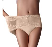 Générique Culotte Gainante Culottes Et Slips Short Gainant Femme Ventre Plat Body Coton pour Grande Taille Extra Fort Corset Shorties Strings Haute Anti Frottement Cuisse Push Up Menstruelle Beige,XL
