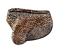 Générique Culotte Homme Tendance en Nylon Respirant avec Imprimé Léopard et Coupe Taille Basse pour Un Style et Personnalisé (Yellow, M)