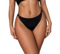 Générique Culotte Menstruelle Femme Basse Taille Lettres Imprimé sans Couture Grande Taille 4 Couches Anti Fuite Règles String(Black, L)