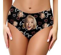 Générique Culotte Personnalisée avec Photo et Texte - Cadeau Drôle pour Couple (Mari et Femme), Sous-vêtements Humoristiques d'Anniversaire - Impression HD Résistante au Lavage