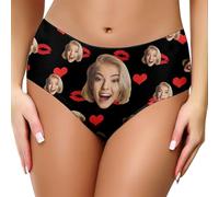 Générique Culotte Personnalisée avec Photo et Texte - Cadeau Drôle pour Couple (Mari et Femme), Sous-vêtements Humoristiques d'Anniversaire - Impression HD Résistante au Lavage
