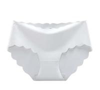 Générique Culotte sans Couture Femme Invisible Slip sous-Vêtements Sexy Extensible Confortables Bikini Culottes en Soie Glacée Et Respirante (Blanc,48-55 KG)