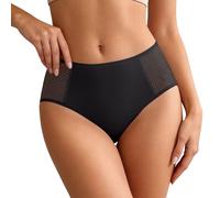 Générique Culotte Taille Haute Femme en Coton Sexy Slip avec Mesh Respirant Shorty Gainant Lingerie Douce