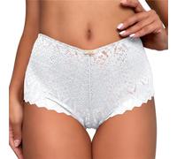 Générique Culottes Femme Femmes sous-vêtements en Dentelle Florale Taille Haute sans Couture Tongs pour Femmes Respirant Sexy Bikini Culotte brève Culotte(White,XL)