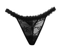 Générique Culottes Fille Culotte Femme Basse Dentelle Échancrée Séduisante String Respirant Européen Fesses Ouvertes sous Vêtements Culotte Menstruelle Maternité Sexy Sexy (Black, One Size)