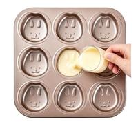 Générique Cupcake Pan | 9-slot Muffin Dessert Bakeware | 10.63x10.63x0.87 Inches Non-stick Reusable Animal Cupcake Molds | For Brownie Cheesecake Chocolate Butter Food Oven Lunch Kitchen Home