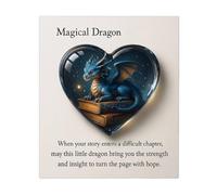 Générique Cœur de Poche,Objet De Collection En Acrylique Avec Motif Petit Dragon,Avec Décoration Pour Table Cœur En Papier Cartonné | Pour Adolescentes Et Femmes, Décoration Pour Bureau Et Espace
