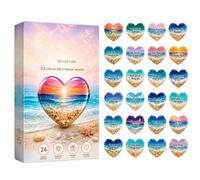 Générique Cœur en Verre | 24 pièces de décoration sur le thème de l'océan | Cœur de Poche en Verre de la Plage | Pour Femmes Hommes Adultes Amis et pour les Fêtes et les Anniversaires
