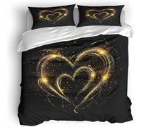 Générique Cœur Housse De Couette 140X 200 Cm Impression Microfibre Parure De Lit 3D Enfant Adulte 1 Personnes avec Fermeture 2 Taie d'oreiller 65X65 Cm